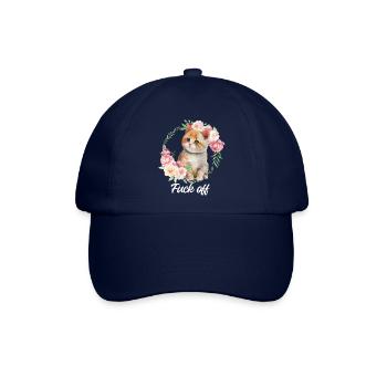 Süßes genervtes Kätzchen - Baseballkappe - Blau/Blau - Vorne