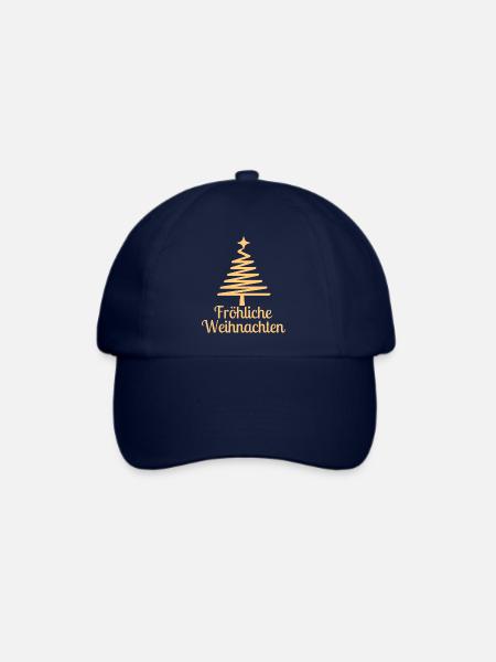 Fröhliche Weihnachten - Wintermotiv Christbaum - Baseballkappe - Blau/Blau