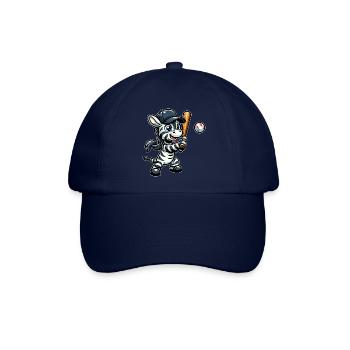Zebra Baseballspieler - Streifen, Schnelligkeit - Baseballkappe - Blau/Blau - Vorne