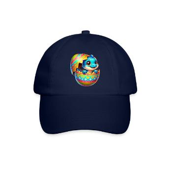 Osterei Dino T-Rex Schlüpfen Bunt Cartoon - Baseballkappe - Blau/Blau - Vorne