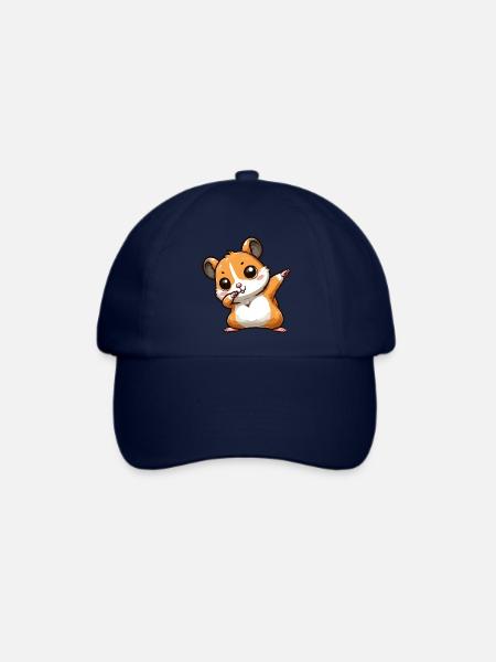 Dabbing Hamster: Niedlicher Cartoon-Spaß - Baseballkappe - Blau/Blau