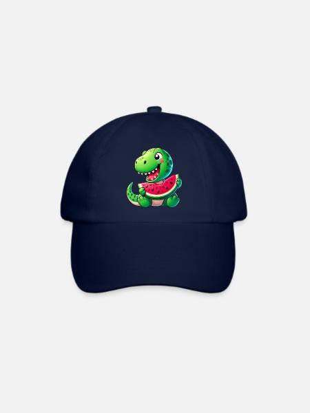 Dino T-Rex Wassermelone Fruchtig Lustig - Baseballkappe - Blau/Blau