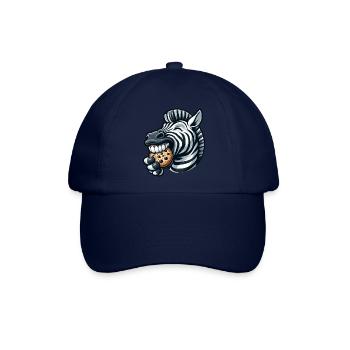 Süßes Zebra mit Keks Cartoon Illustration - Baseballkappe - Blau/Blau - Vorne