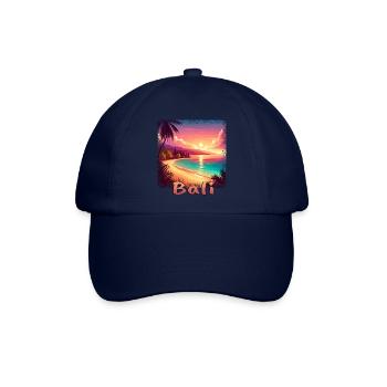 Bali Indonesien Sonnenuntergang Strand orange - Baseballkappe - Blau/Blau - Vorne