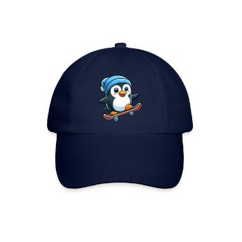 Lustiger Pinguin Skateboarden Skate Comic Cartoon - Baseballkappe - Blau/Blau - Vorne