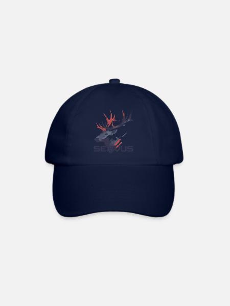 Abstrakter Hirsch mit Geweih Trachtenshirt - Baseballkappe - Blau/Blau