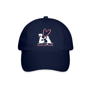 Never be alone- mit deinem Vierbeiner Hund - Baseballkappe - Blau/Blau - Vorne