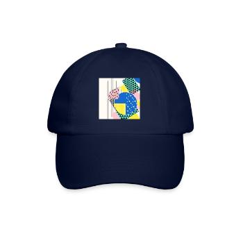 Retro Vintage Formen Abstrakt - Baseballkappe - Blau/Blau - Vorne