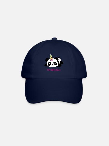 Pandacorn, Panda, Einhorn, Unicorn, Geschenk Idee - Baseballkappe - Blau/Blau