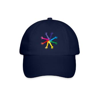 Bunte Hände - Vielfalt und Integration - Baseballkappe - Blau/Blau - Vorne