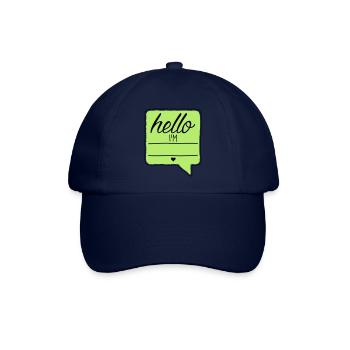 Hello I'm - Dein Name - Dein Text - Baby - Beruf - Baseballkappe - Blau/Blau - Vorne