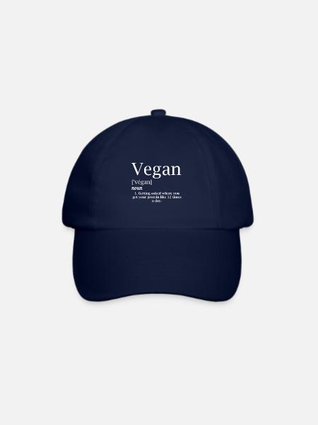 VEGAN - bekommst du proteine? Shirt für Veganer - Baseballkappe - Blau/Blau