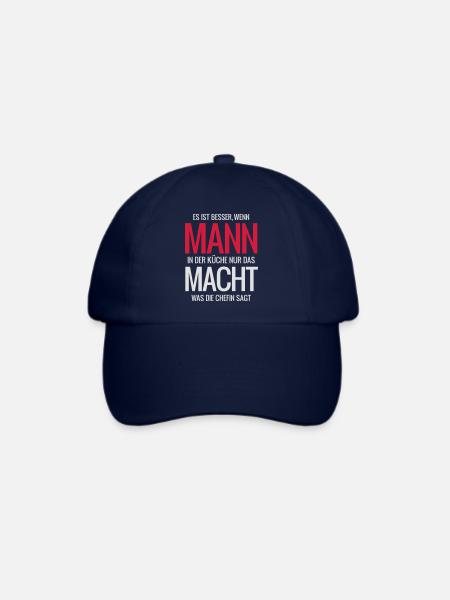 Mann in der Küche weiss - Baseballkappe - Blau/Blau