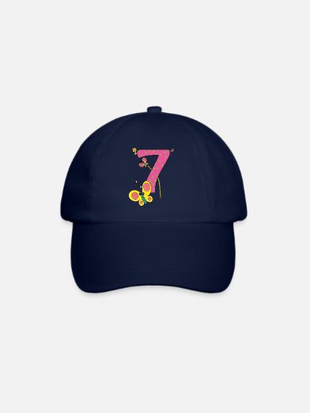 Geburtstag 7 Jahre Schmetterling T-Shirt Sieben - Baseballkappe - Blau/Blau