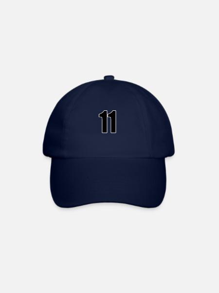 Nr. 11 Zahl elf - Fußball Handball Mannschaft Team - Baseballkappe - Blau/Blau
