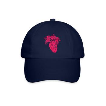 Natur - Organe - Herz mit Blumen - Baseballkappe - Blau/Blau - Vorne