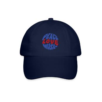 Peace Love Music Hippie Festival Musik - Baseballkappe - Blau/Blau - Vorne