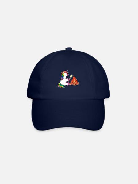 Lustig Einhorn Camping Lagerfeuer Zelt Pfadfinder - Baseballkappe - Blau/Blau