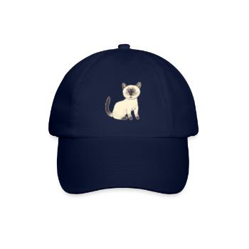 Siamkatze siam katze Katzenbabies Geschenk - Baseballkappe - Blau/Blau - Vorne