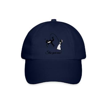 She Got Me! (Groom / Stag Party / Bachelor Party) - Baseballkappe - Blau/Blau - Vorne