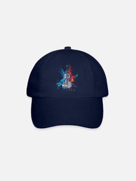 Kontrabass Wordcloud Word Cloud Geschenk - Baseballkappe - Blau/Blau