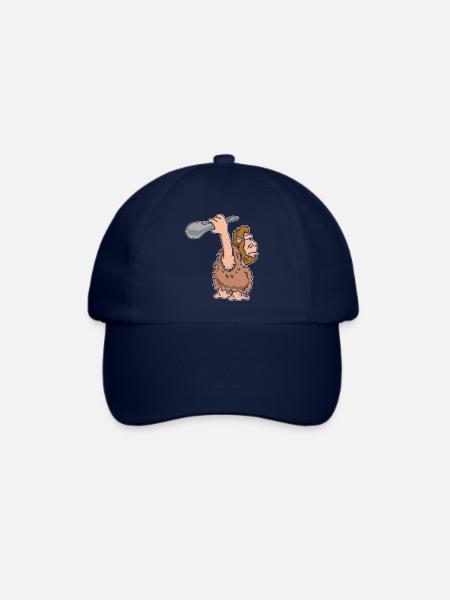 Steinzeit Mensch mit Keule - Baseballkappe - Blau/Blau
