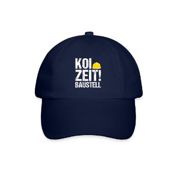 +Koi Zeit Baustelle Schwaben Schwabe Hausbau - Baseballkappe - Blau/Blau - Vorne