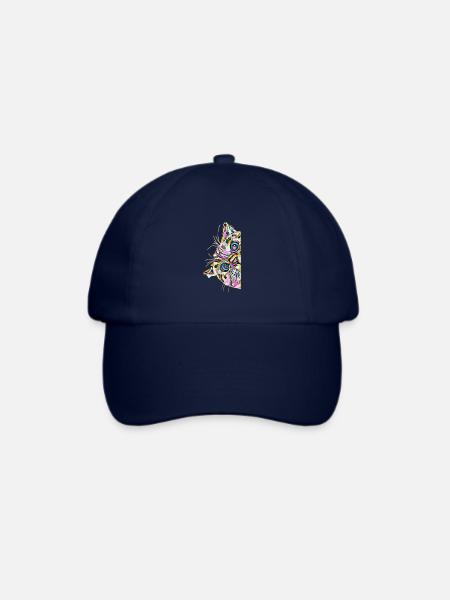 Katze - Baseballkappe - Blau/Blau