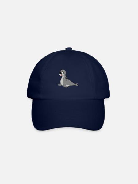 Moin Seehund Robbe für Plattdeutschliebhaber - Baseballkappe - Blau/Blau