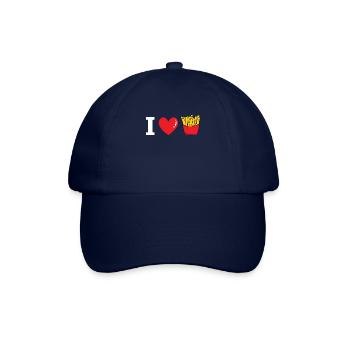 Pommes Frites Lover Shirt - Pommes Frites T-Shirt - Fas - Baseballkappe - Blau/Blau - Vorne