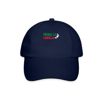 Prima La Famiglia Shirt - Italienisches Geschenk - Familie F. - Baseballkappe - Blau/Blau - Vorne