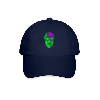 skull grunge neon party sun trend style aesthetic - Baseballkappe - Blau/Blau - Vorne