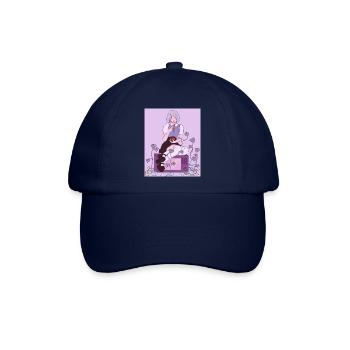 Anime Schulmädchen mit Ramen Mikrowelle Efeu - Baseballkappe - Blau/Blau - Vorne