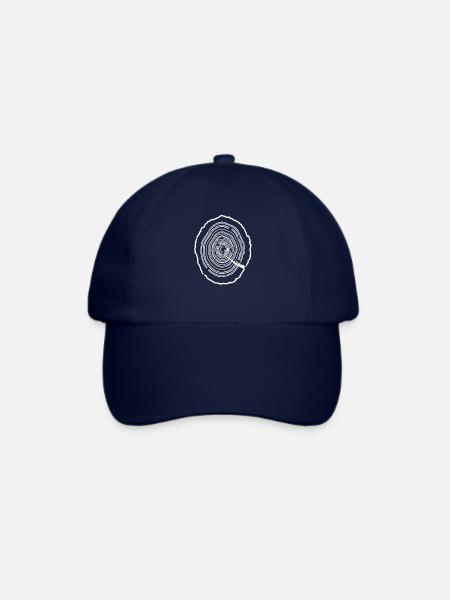 Holzscheibe Baum Rinde - Baseballkappe - Blau/Blau