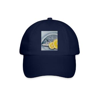 Daily Fisch und Zitrone - Baseballkappe - Blau/Blau - Vorne