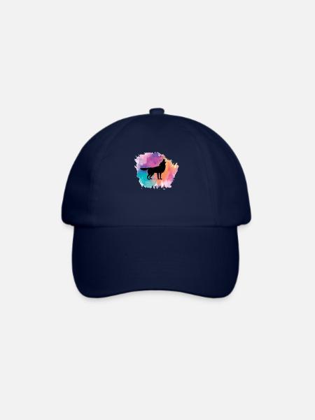 Wolf Hund Tier Wölfe Rudel Wildnis Wald Tiere - Baseballkappe - Blau/Blau