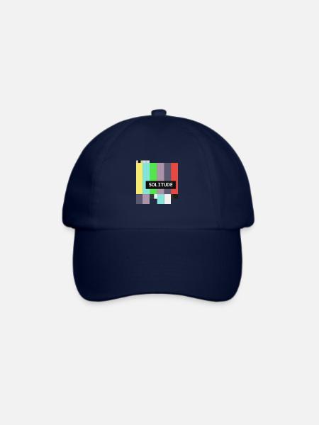 Solitude Vaporwave Retro Standby TV Glitch 90s Art - Baseballkappe - Blau/Blau