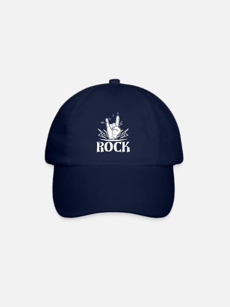 Rockmusik Rocker Handzeichen Symbol Hand - Baseballkappe - Blau/Blau