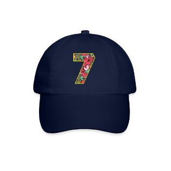 Zahl 7 Blüten - Baseballkappe - Blau/Blau - Vorne