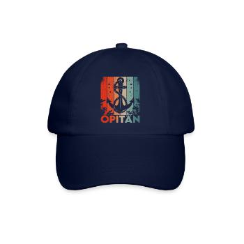 Opitän Opa Großvater Kapitän Vintage Retro Anker - Baseballkappe - Blau/Blau - Vorne