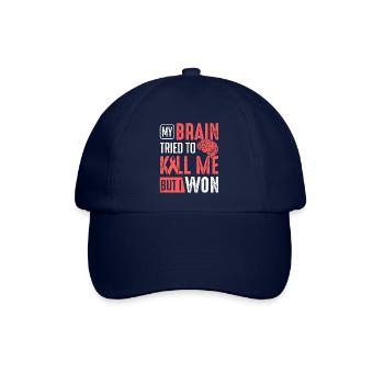 Mein Gehirn versuchte, mich zu töten, ich gewann Schlaganfall Survivor - Baseballkappe - Blau/Blau - Vorne