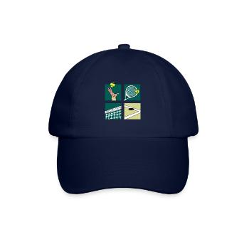Tennisspieler Geschenk Comic Tennis Turnier Pokal - Baseballkappe - Blau/Blau - Vorne