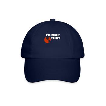 I'd Map That Geography Geographer World Map - Baseballkappe - Blau/Blau - Vorne