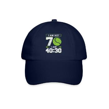 Lustiges Design für Tennisspieler 70. Geburtstag - Baseballkappe - Blau/Blau - Vorne