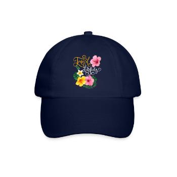 Tropische Blüten, Tropical-Darling, Kalligrafie - Baseballkappe - Blau/Blau - Vorne