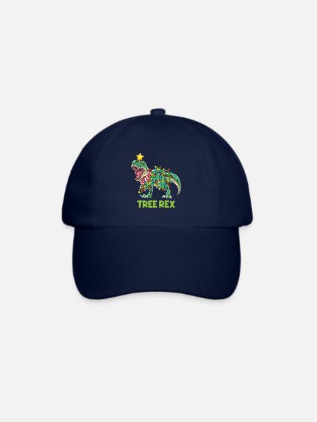 T-Rex Weihnachten Dinosaurier Weihnachtsbaum Dino - Baseballkappe - Blau/Blau