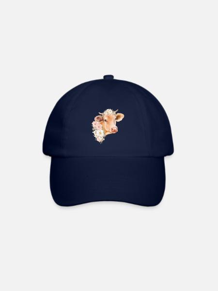 KUH MIT BLUMEN - Baseballkappe - Blau/Blau