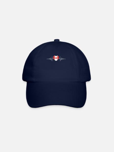 Kanada Herzschlag Kanadische Flagge Kanadier - Baseballkappe - Blau/Blau