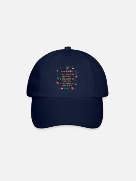Wunschzettel: 1. Dass endlich alle vegan werden - Baseballkappe - Blau/Blau
