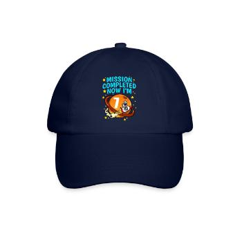 Space Birthday 7 Astronaut Planeten Raketenschiff - Baseballkappe - Blau/Blau - Vorne